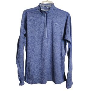 Nike Dri-Fit Running Half Zip Long Sleeve Pullover Size XL Blue